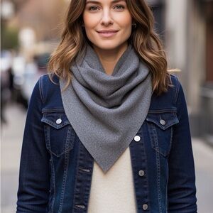 Wool Gray Scarf for Women